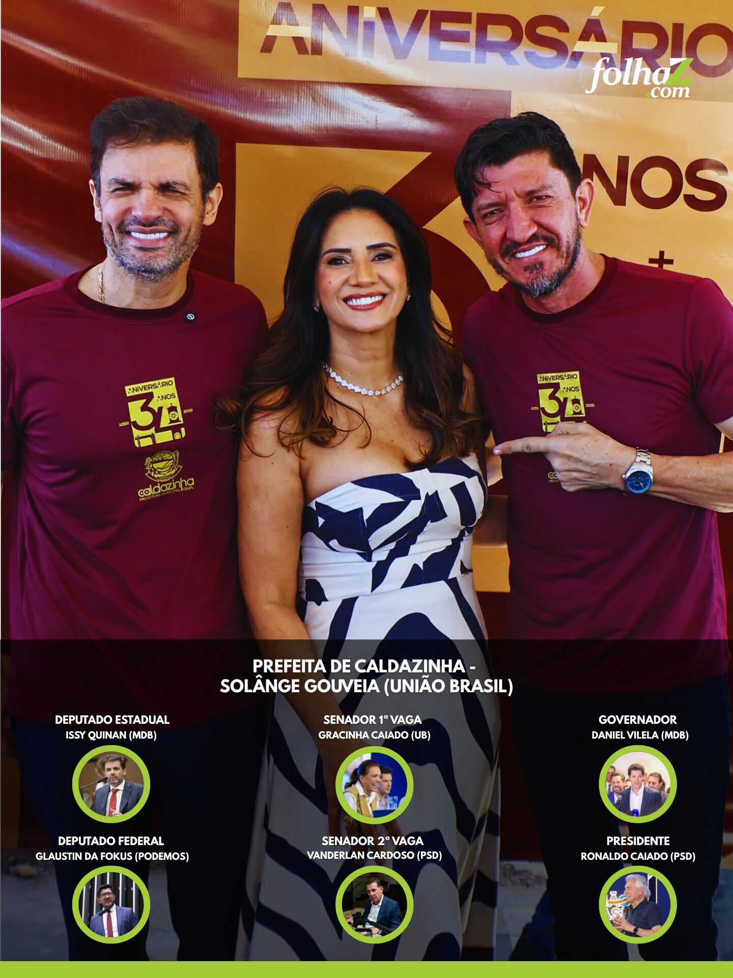 Solange Gouveia ao lado dos deputados Issy Quinan e Glaustin da Fokus
