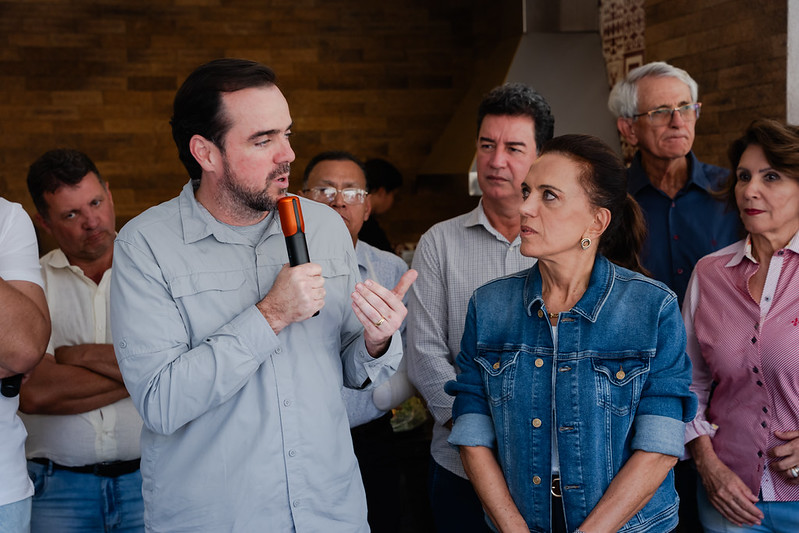 Gustavo Mendanha e Gracinha Caiado em Goianésia, onde ambos têm bases importantes