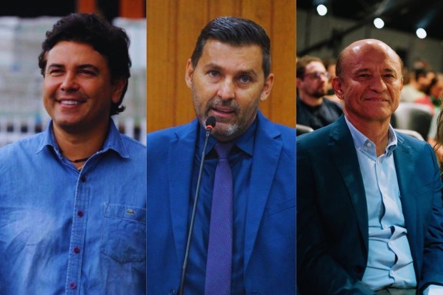 Ricardo Fortunato, Sargento Novandir e Lyvio Luciano, candidatos pelo Democrata