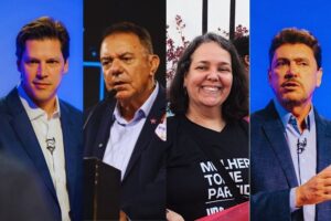 Daniel, Luis Cesar Bueno, Luciana Amorim e Wilder Morais votam em Goiania